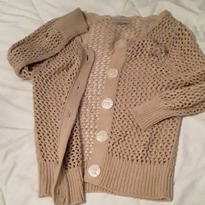 Banana Republic cream colored knit button up